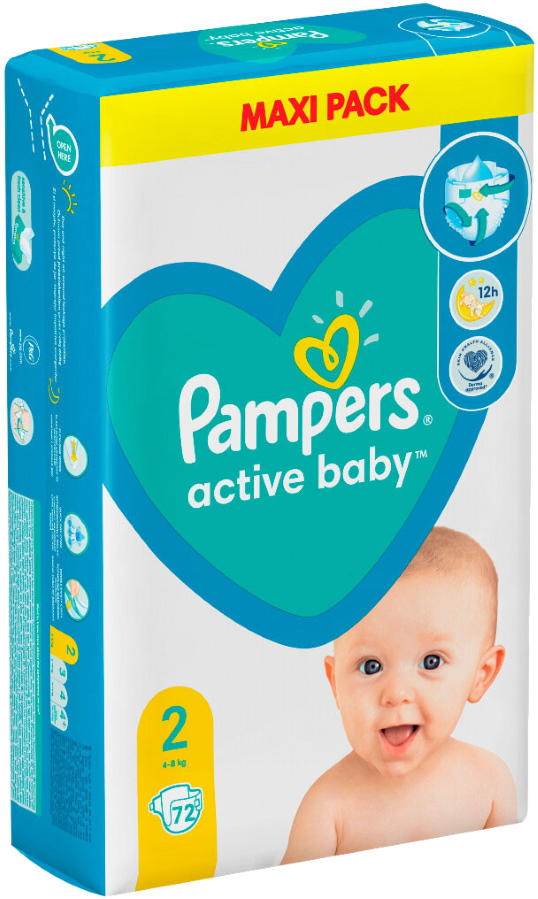 pampers 2 74 szt active baby 3