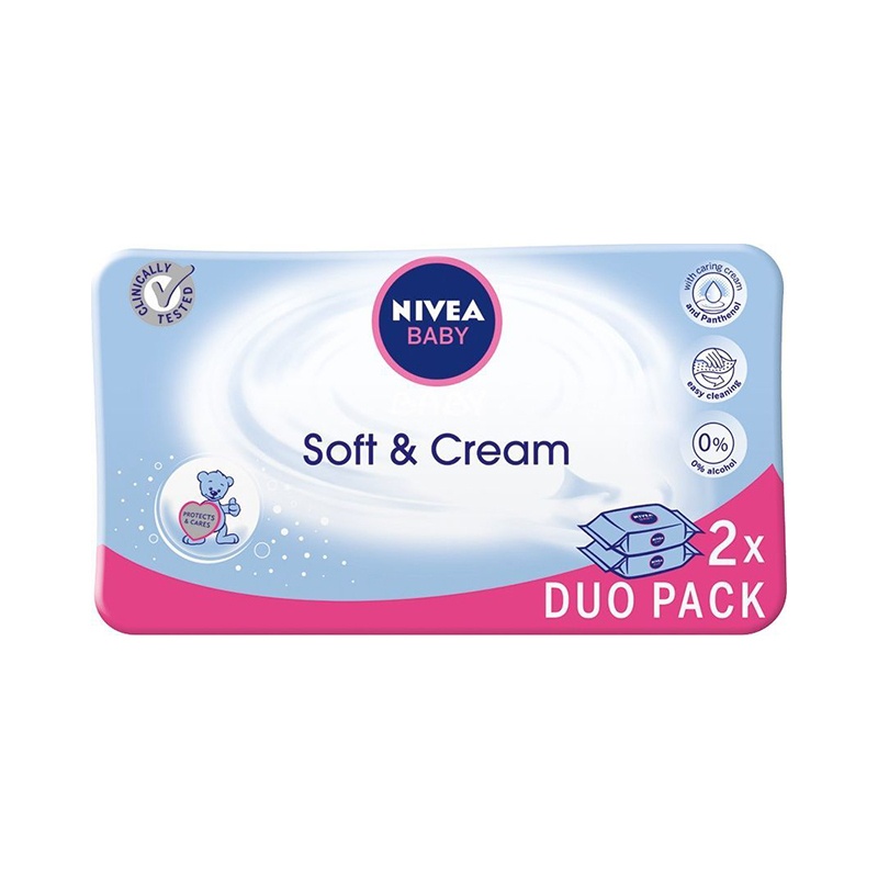 nivea baby chusteczki nawilżane soft & crem