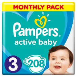 pieluchy pampers 3 208 sztuk