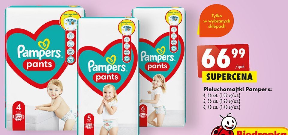 pieluchy pampers pants6 promocja