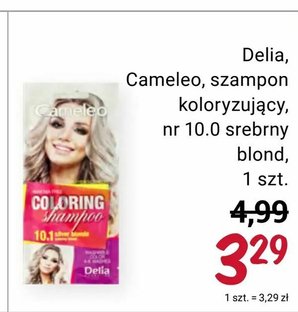 delia 10.1 srebrny blond cameleo szampon koloryzujący rossmann