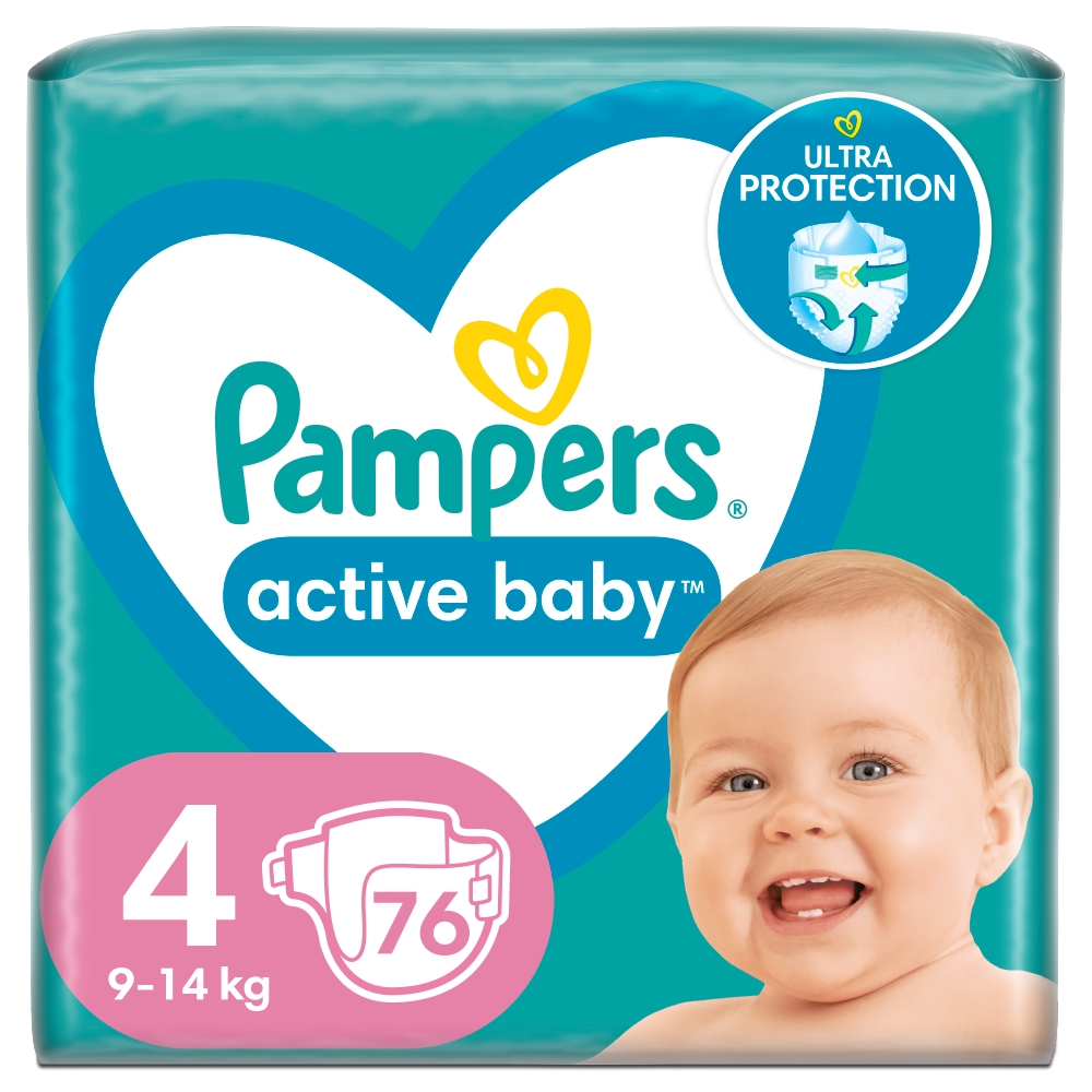 pampers active baby 4 76 szt