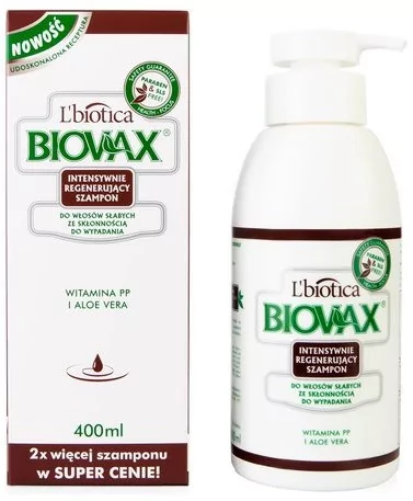 lbiotica biovax szampon do włosów słabych i wypadających 400ml