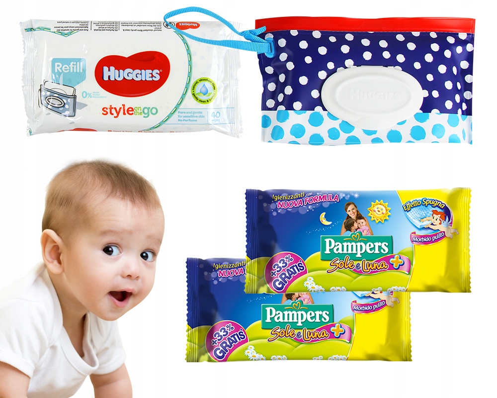 plastikowe pojemnik na mokre chusteczki pampers