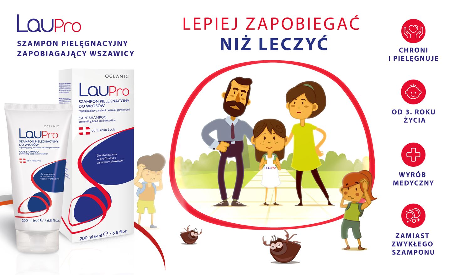 laupro szampon pielęgnacyjny do włosów przeciw wszawicy 200 ml