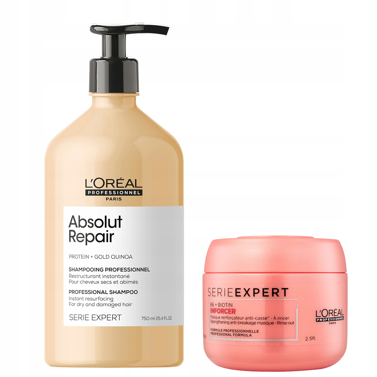 loreal absolut repair szampon 1500 maska 500 pompk