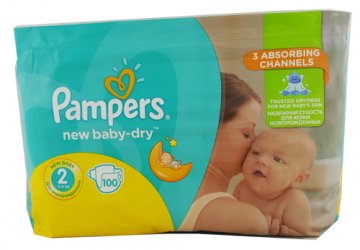 pampers pieluchy new baby 2 mini 3-6kg 100 sztuk