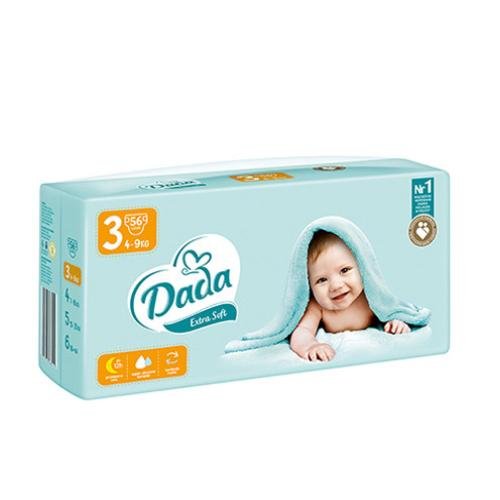 dada extra soft 3 midi pieluchy 4-9kg 60szt