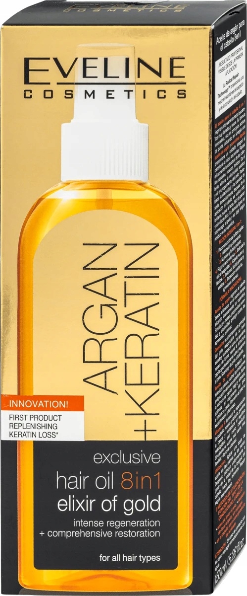 eveline argan keratin arganowy olejek do włosów 8w1