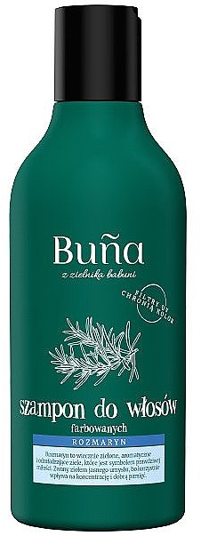 szampon do włosów farbowanych rozmaryn buna rosemary hair shampoo