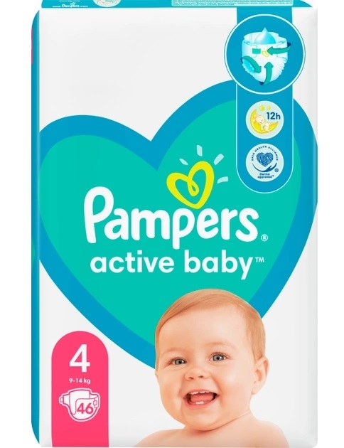 pampers active baby-dry pieluchy 4 maxi 8-14 kg 64 szt