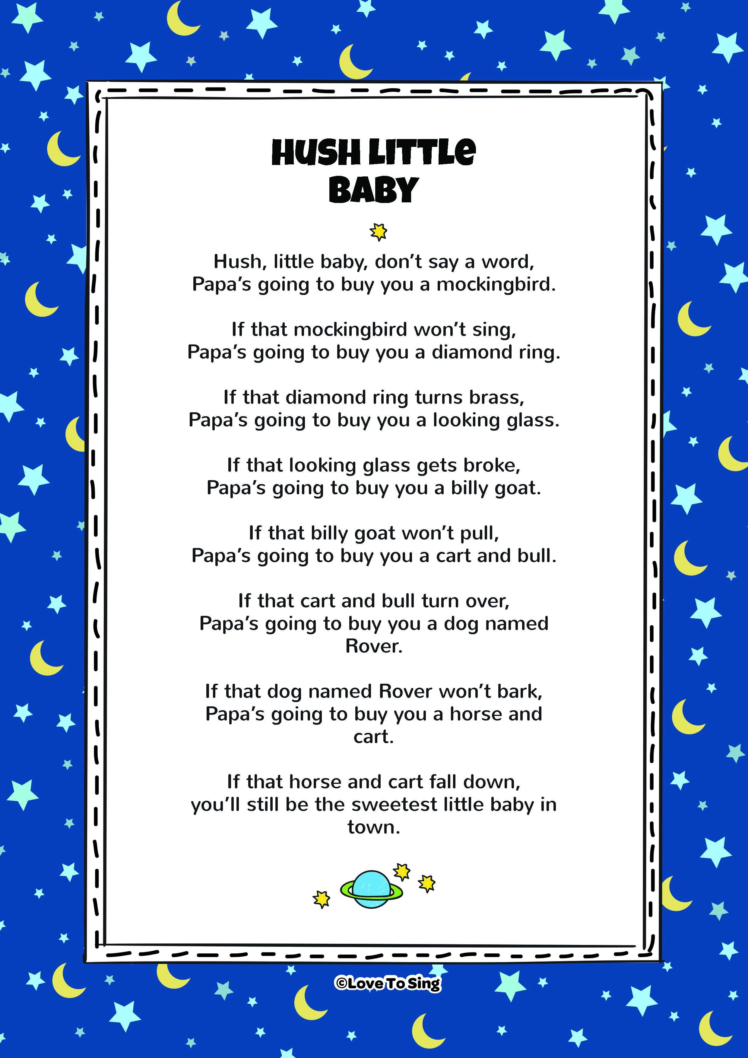 pampers hush little baby lyrics