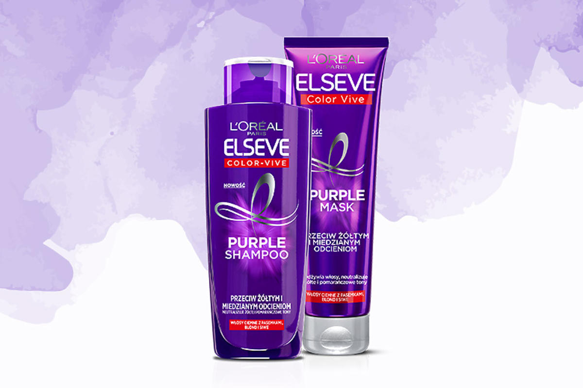 fioletowy szampon do włosów ciemnych