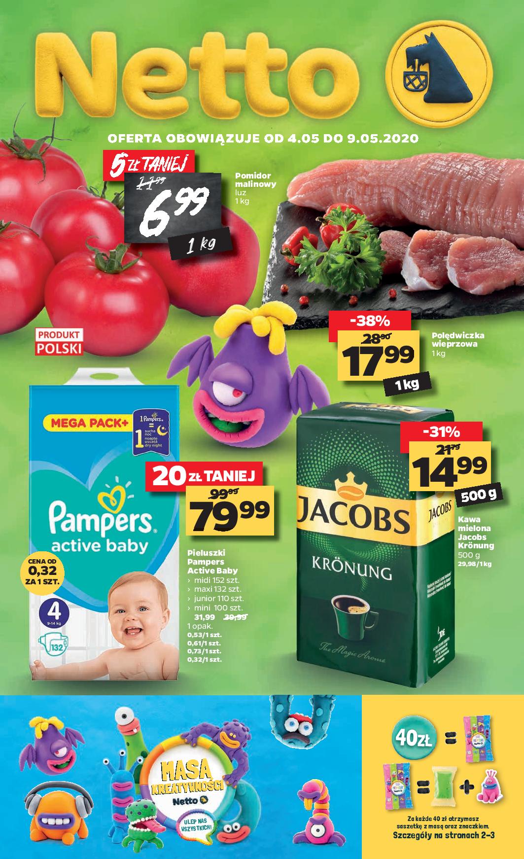 netto gazetka pieluchy pampers promocja