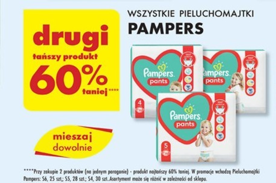 biedronka pieluchomajtki pampers mega