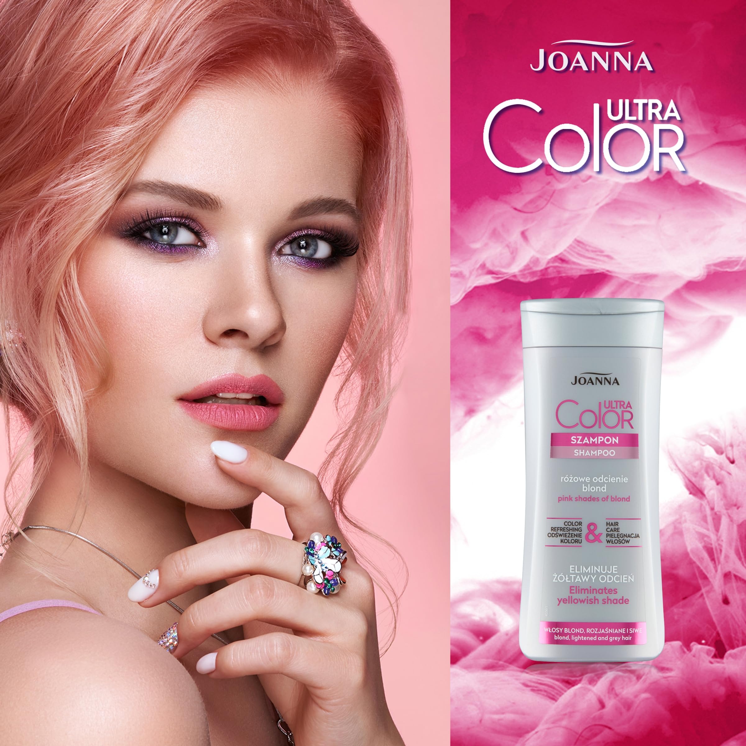 szampon do włosów różowe opakowanie