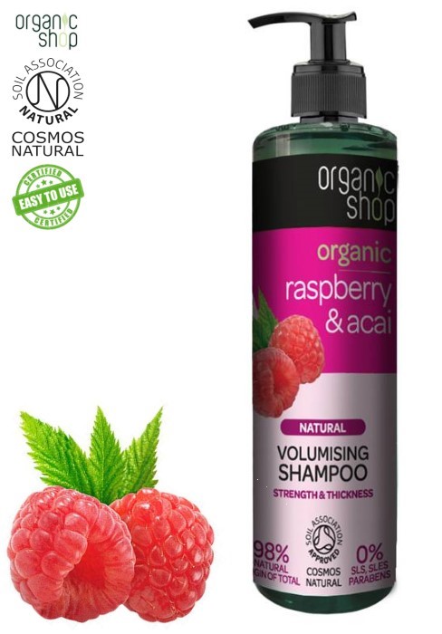 organic shop szampon zwiększający objętość organiczna malina & acai recenzje