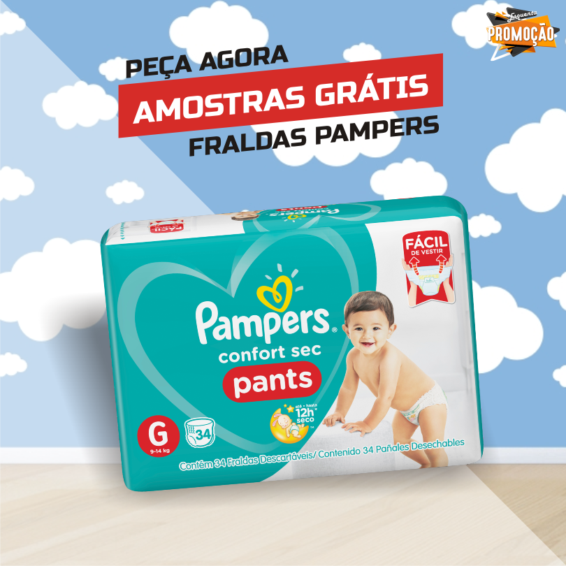 fralda pampers amostra gratis