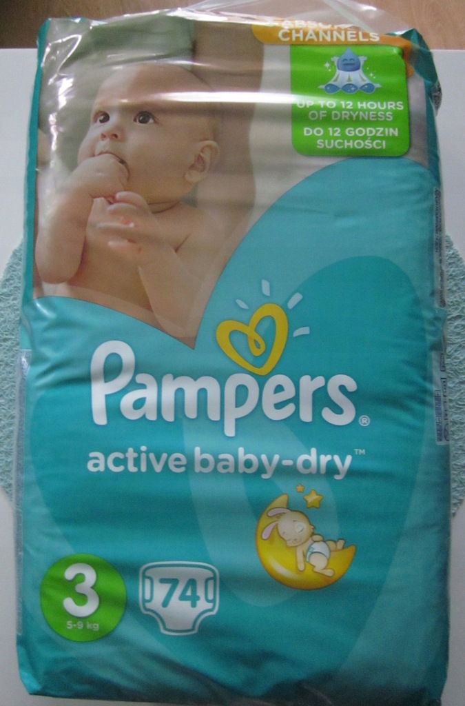 pampers active baby-dry 3 midi 74 pieluszki