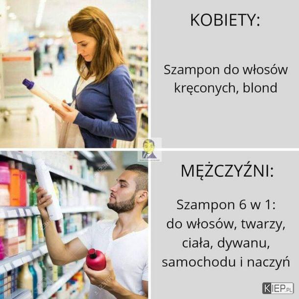 szampon dla mezczyzn a dla kobiet memy