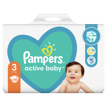 pieluchy pampers active baby dry 90 sztuk