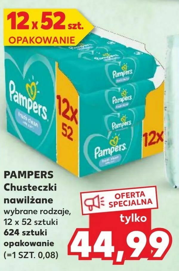 chusteczki pampers 6x64 kaufland