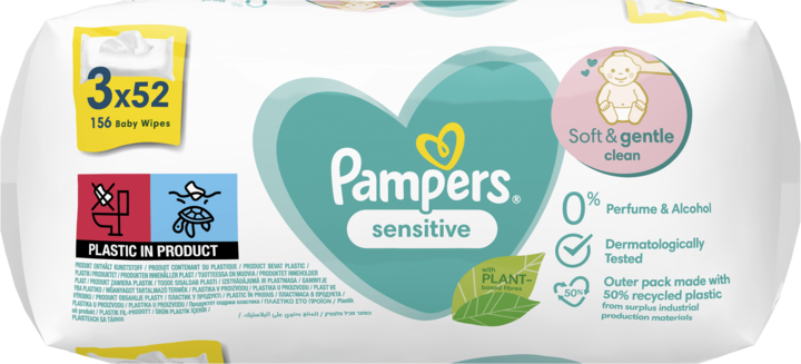 chusteczki pampers sensitive 3x52