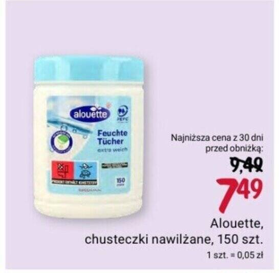 rossmann alouette chusteczki nawilżane