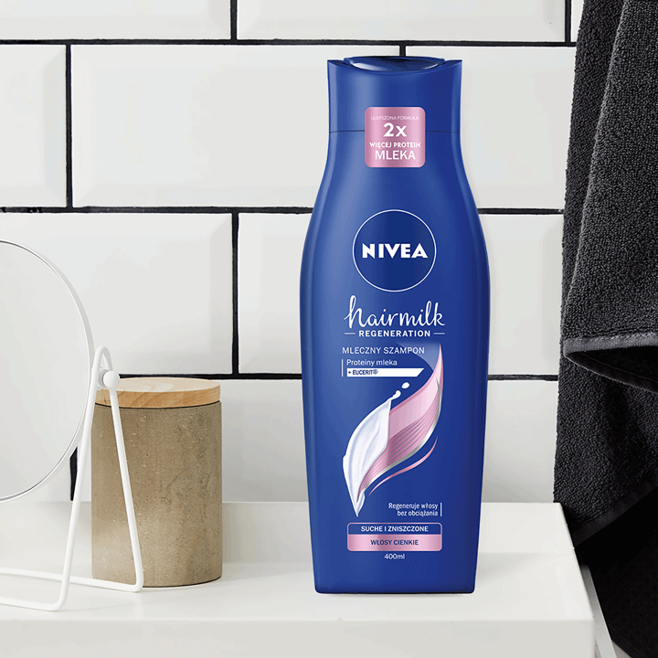 rossmann nivea szampon hair milk 400