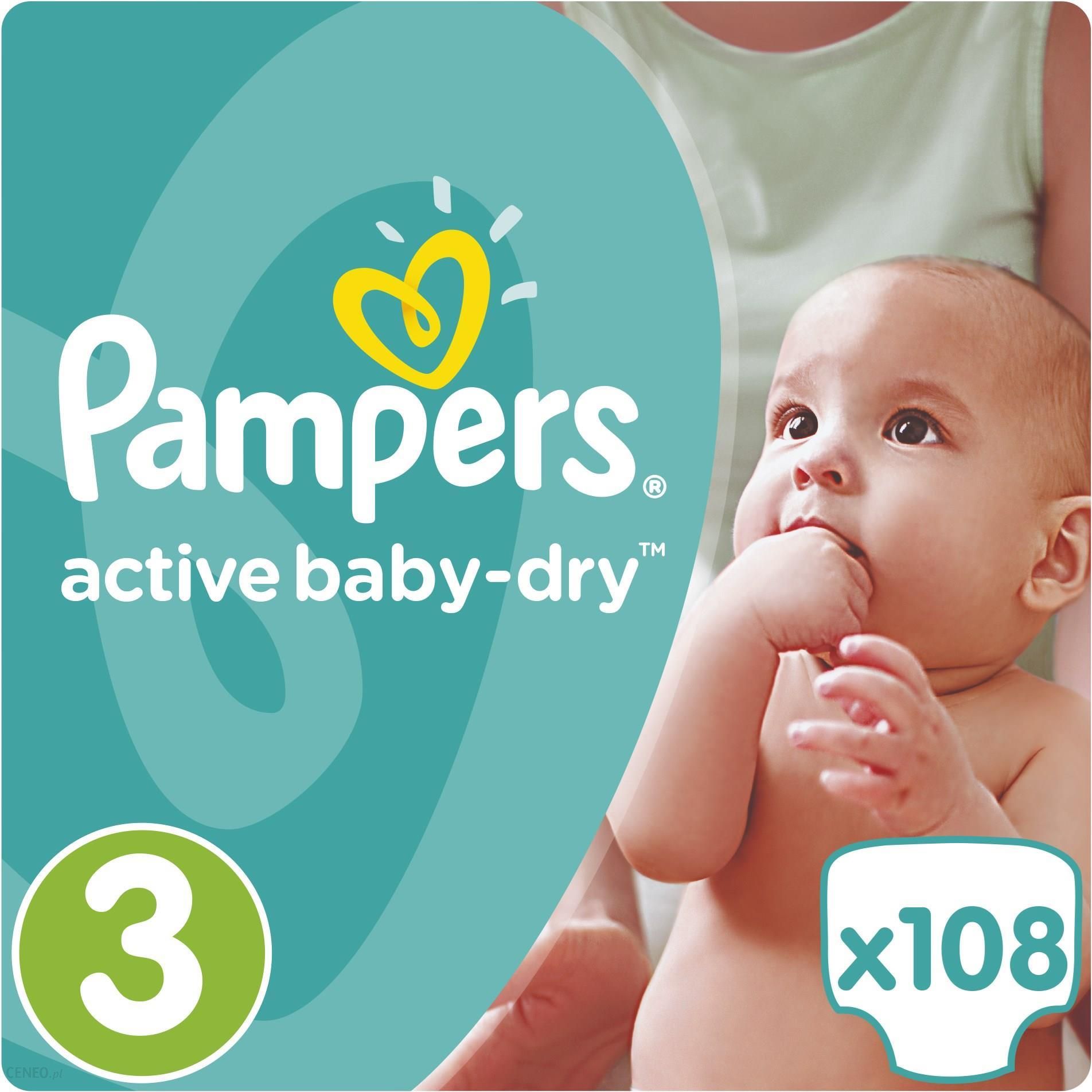 pampers active baby-dry pieluszki 3 midi 108 sztuk