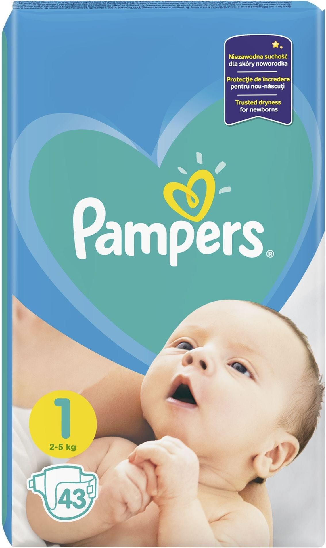 pampers new baby-dry pieluchy 1 newborn 43 szt pieluszki