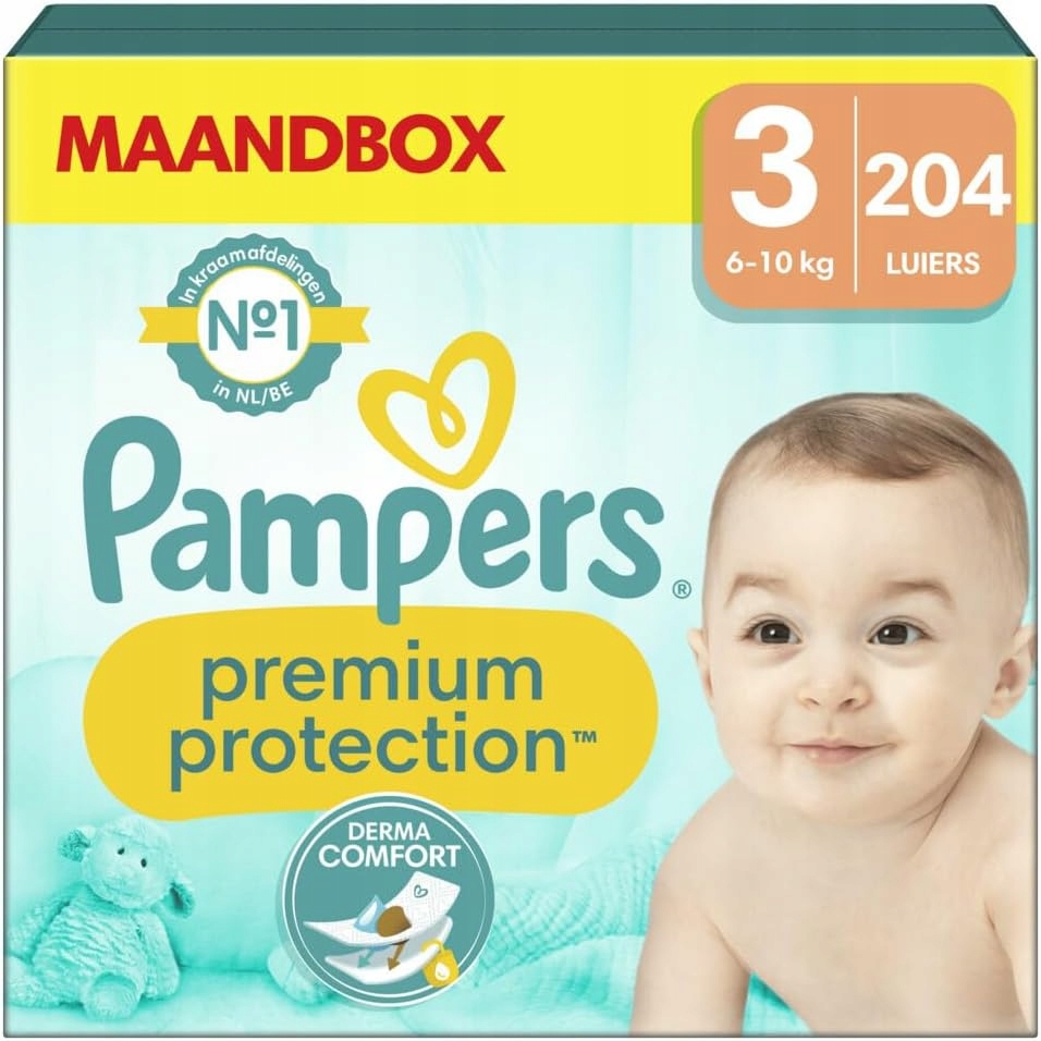 pampers premium care 3 204 sztuki