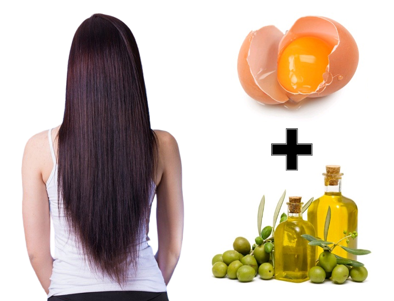 2jajka cztery łyżki oliwy z oliwek odżywka do włosów