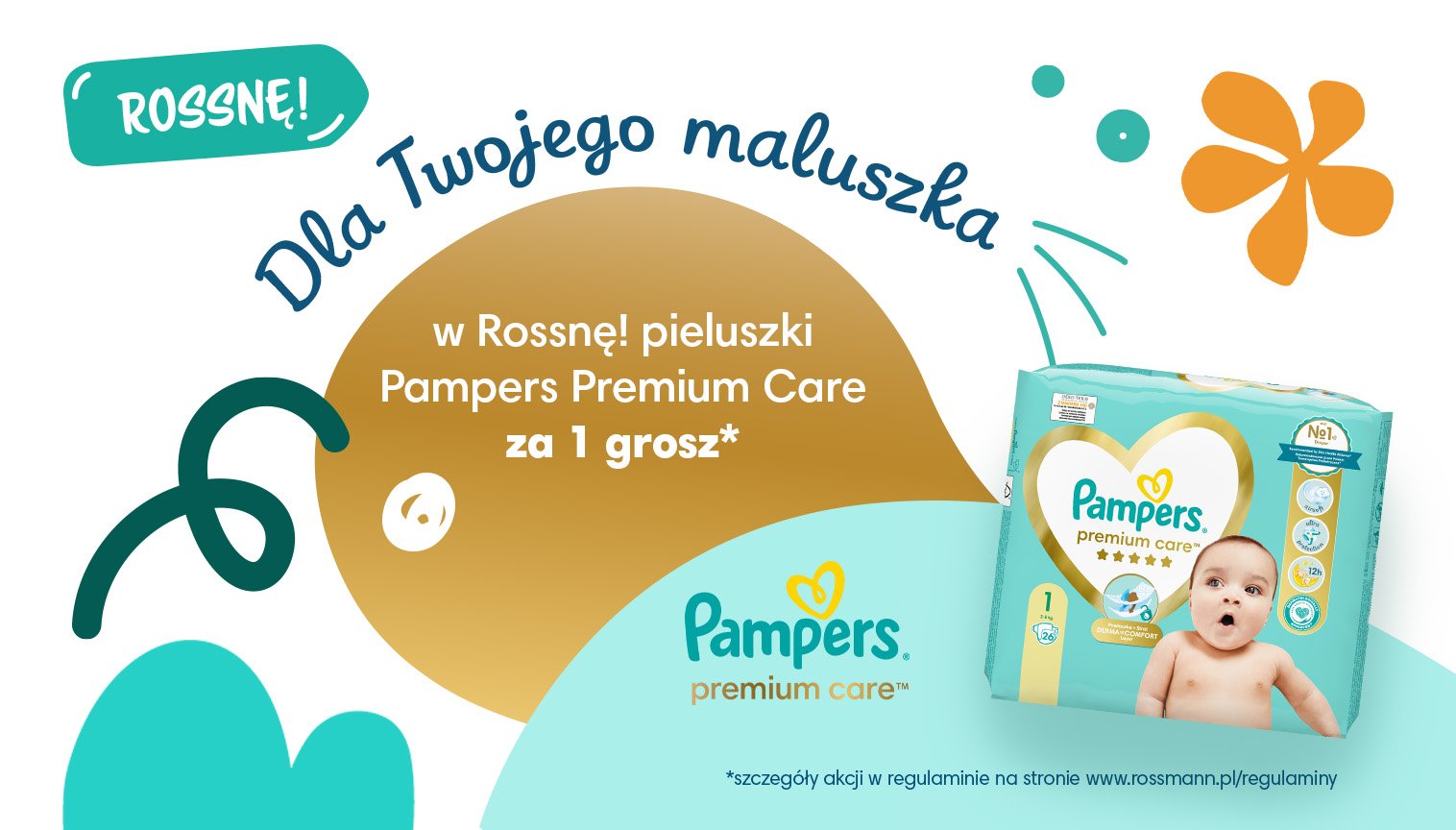 opakowanie pieluszek pampers za 1 grosz