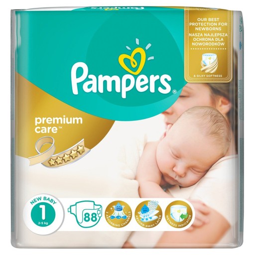 pieluchy pampers premium care 1 newborn 88 szt