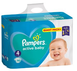 pampers active baby dry 90 szt