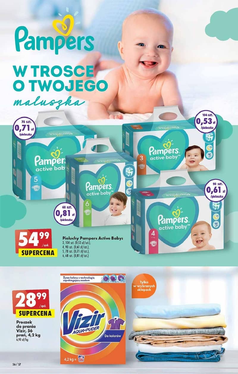 biedronka pieluchomajtki pampers mega box