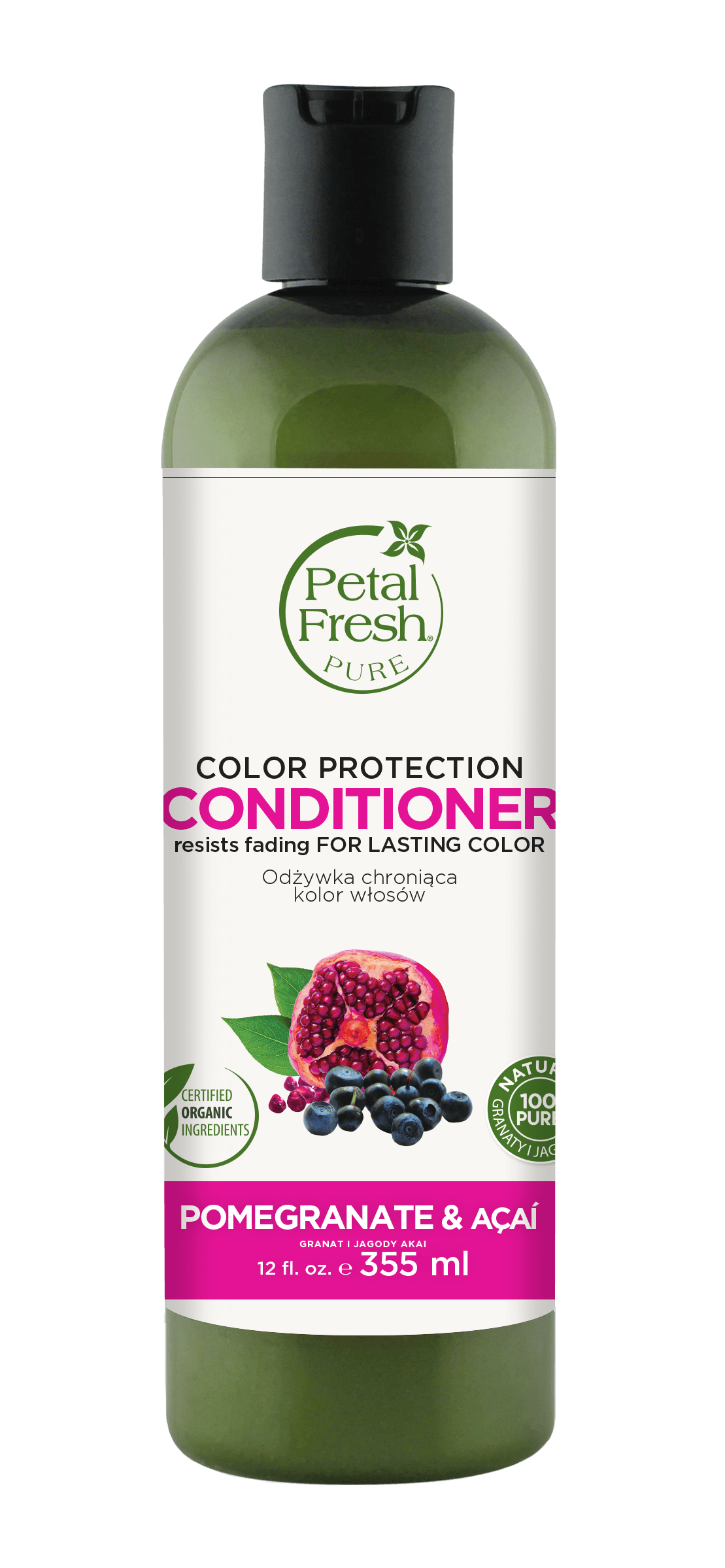 petal freshpurenaturalna odżywka do włosów farbowanych granat i acai355 ml