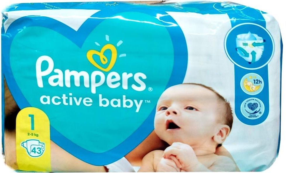 pampers new baby newborn 1 2-5kg pieluszki 43szt