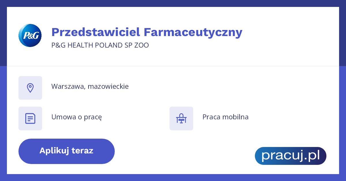 oferty pracy pampers warszawa