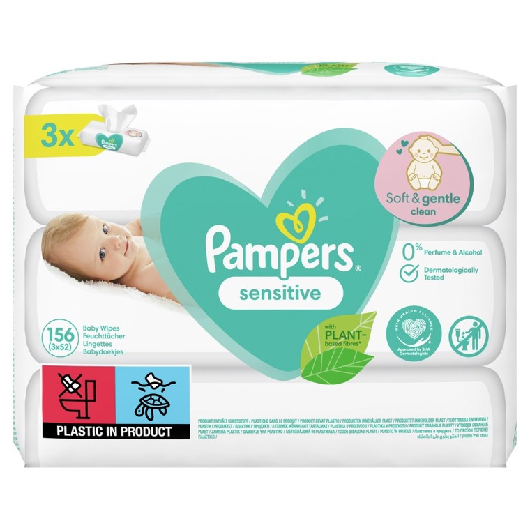 chusteczki pampers sensitive 3x52