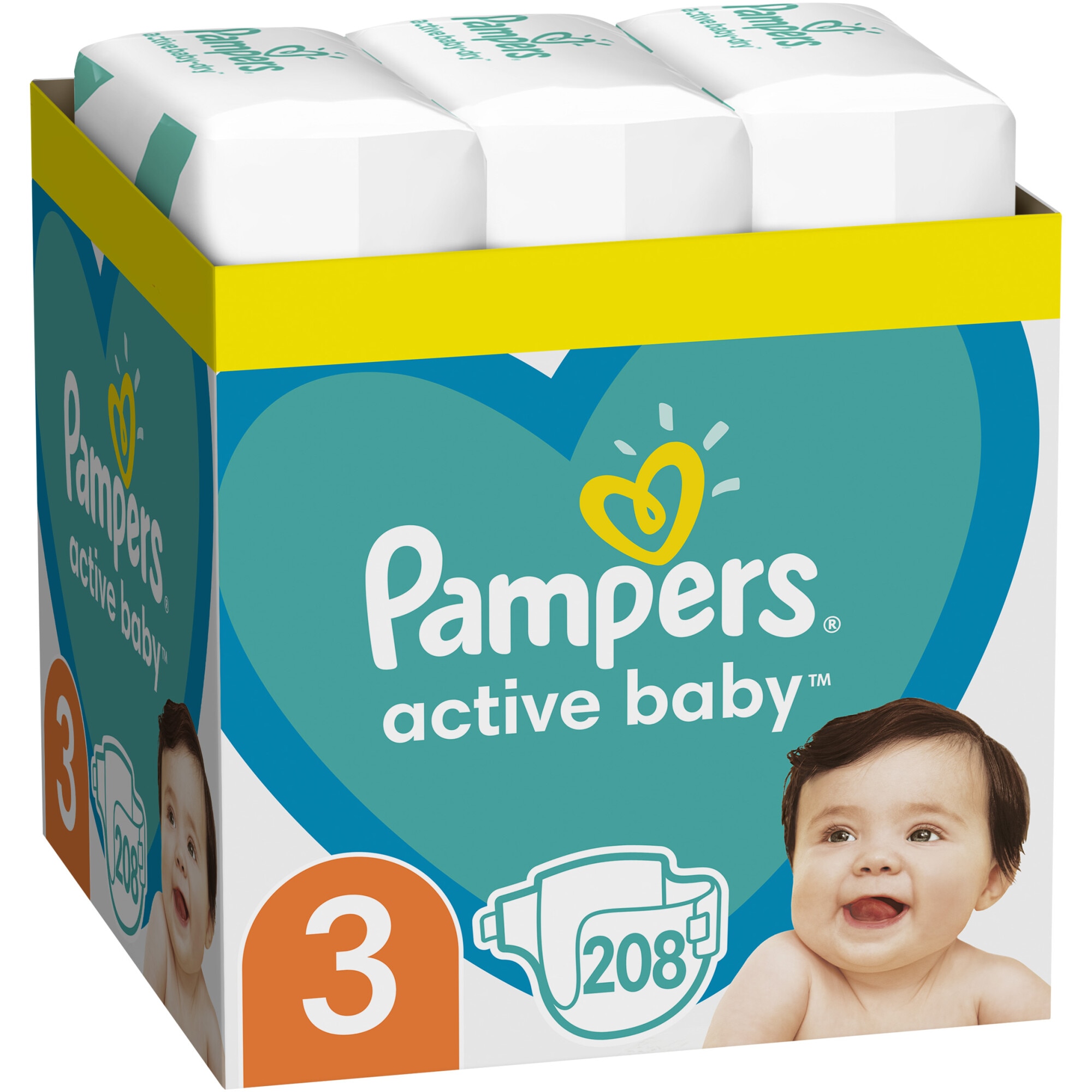 pampers active baby mega box plus 3 midi xxl