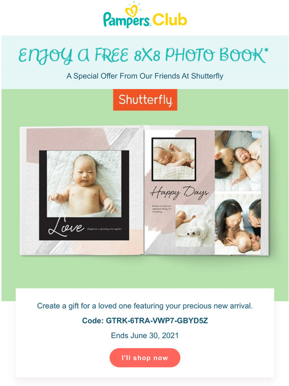 ghow to order free photos on shutterfly pampers reards