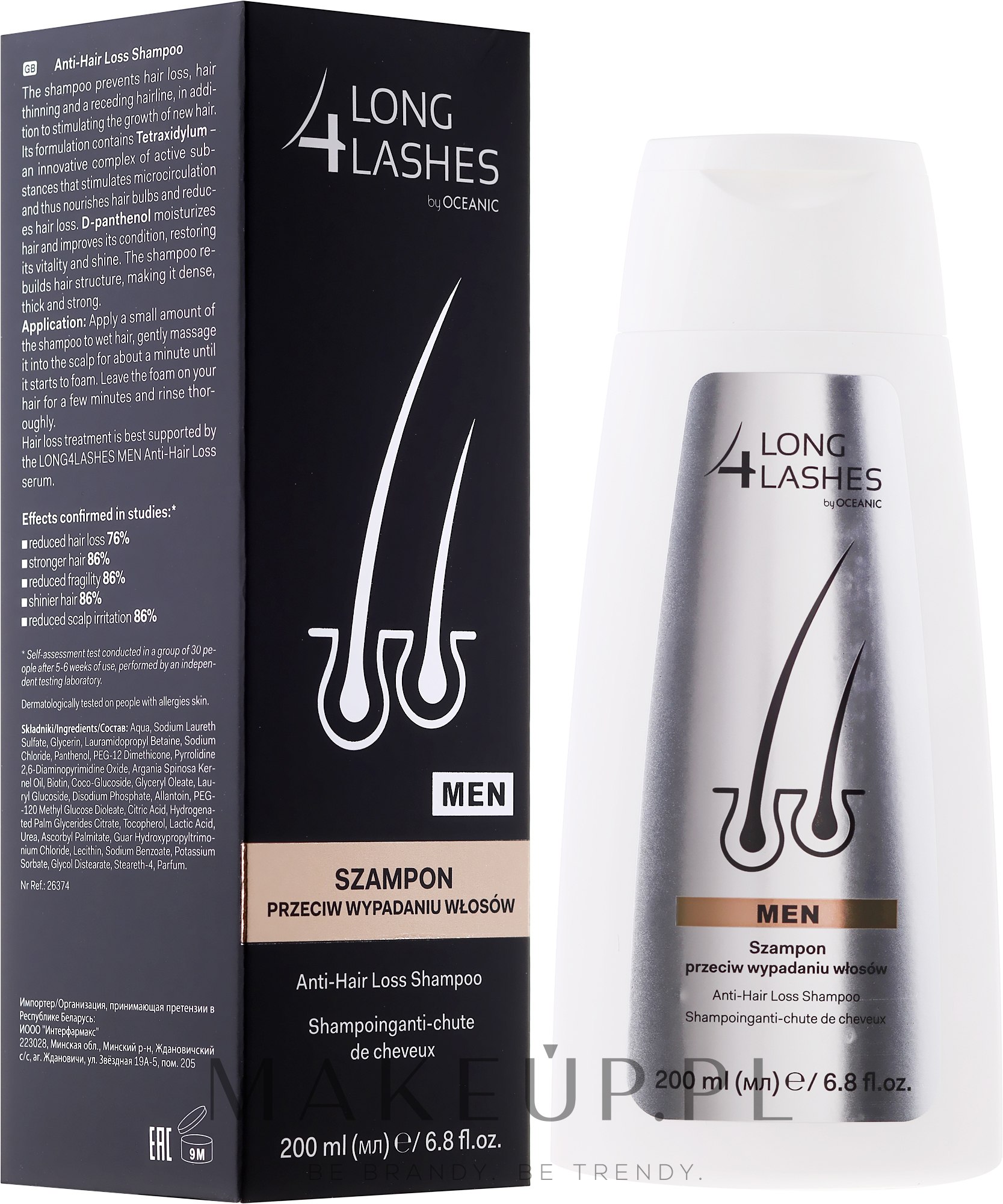 4 long lashes szampon wzmacniający przeciw wypadaniu włosów dlq mezczyzn
