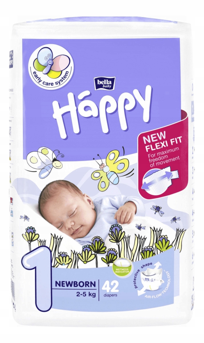 bella happy pieluszki pieluchy newborn 1 2-5kg 42szt