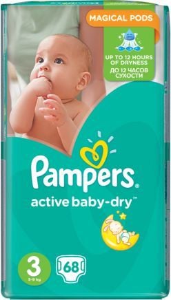 pampers active baby dry 3 68 sztuk