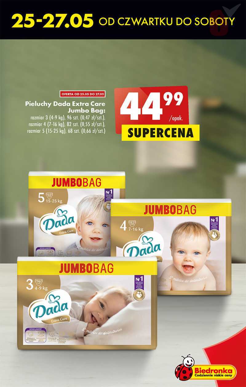 biedronka pieluchy extra care