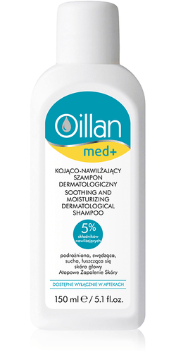 oillan med+ kojąco-nawilżający szampon dermatologiczny 150 ml