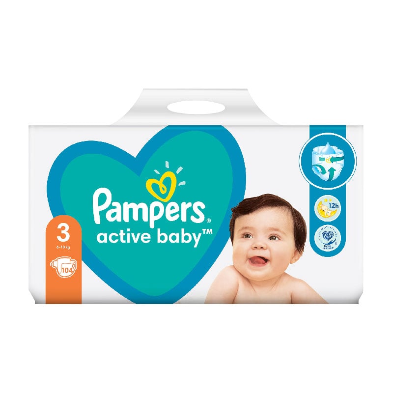 pampers active baby 3 104 szt