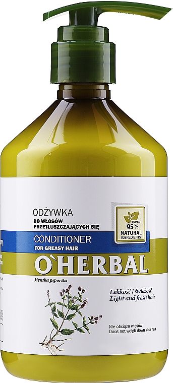 oherbal odżywka do włosów przetłuszczających się z ekstraktem z mięty